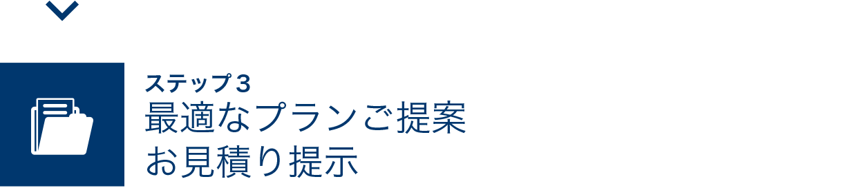 ステップ３ 最適なプランご提案 お見積り提示